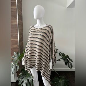 Missoni Poncho - Beige Multi Zig Zag 100% Cotton Oversized Authentic❤️